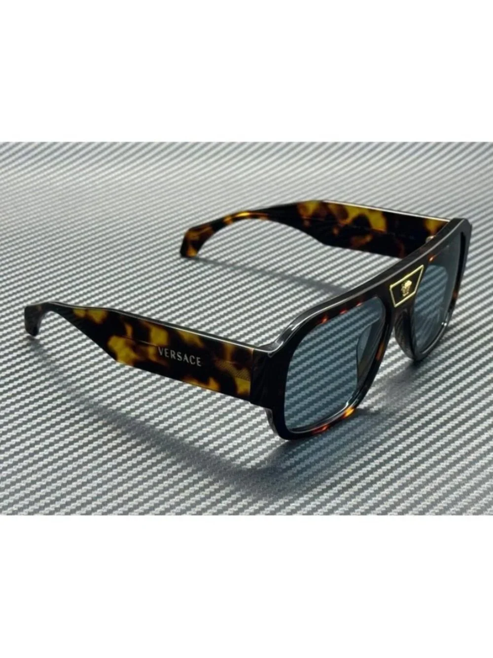 New Versace Men Havana Sunglasses 56-18-145